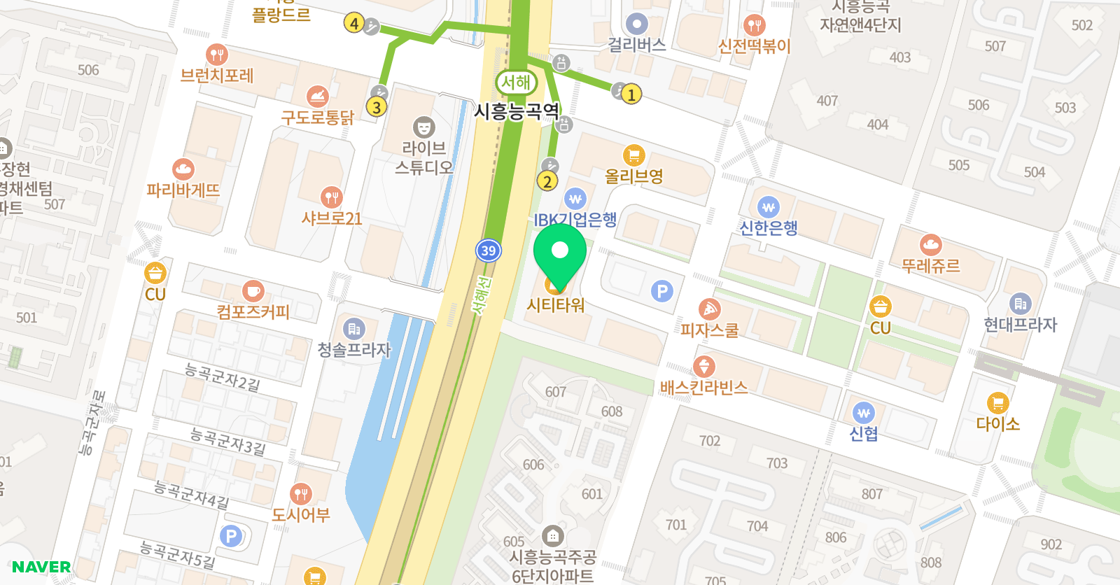 에이유 수학영어 학원 위치