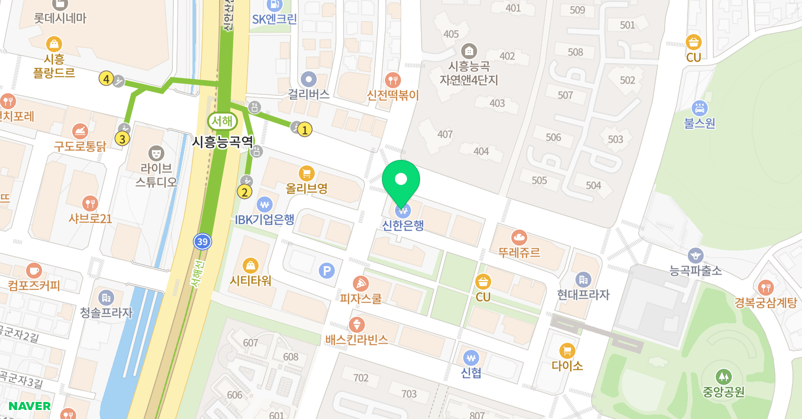 지앤비 어학원 능곡캠퍼스 위치