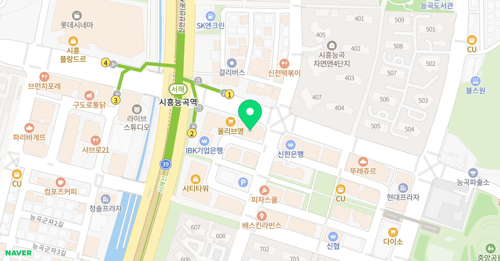 에이프릴 어학원 시흥능곡캠퍼스 위치