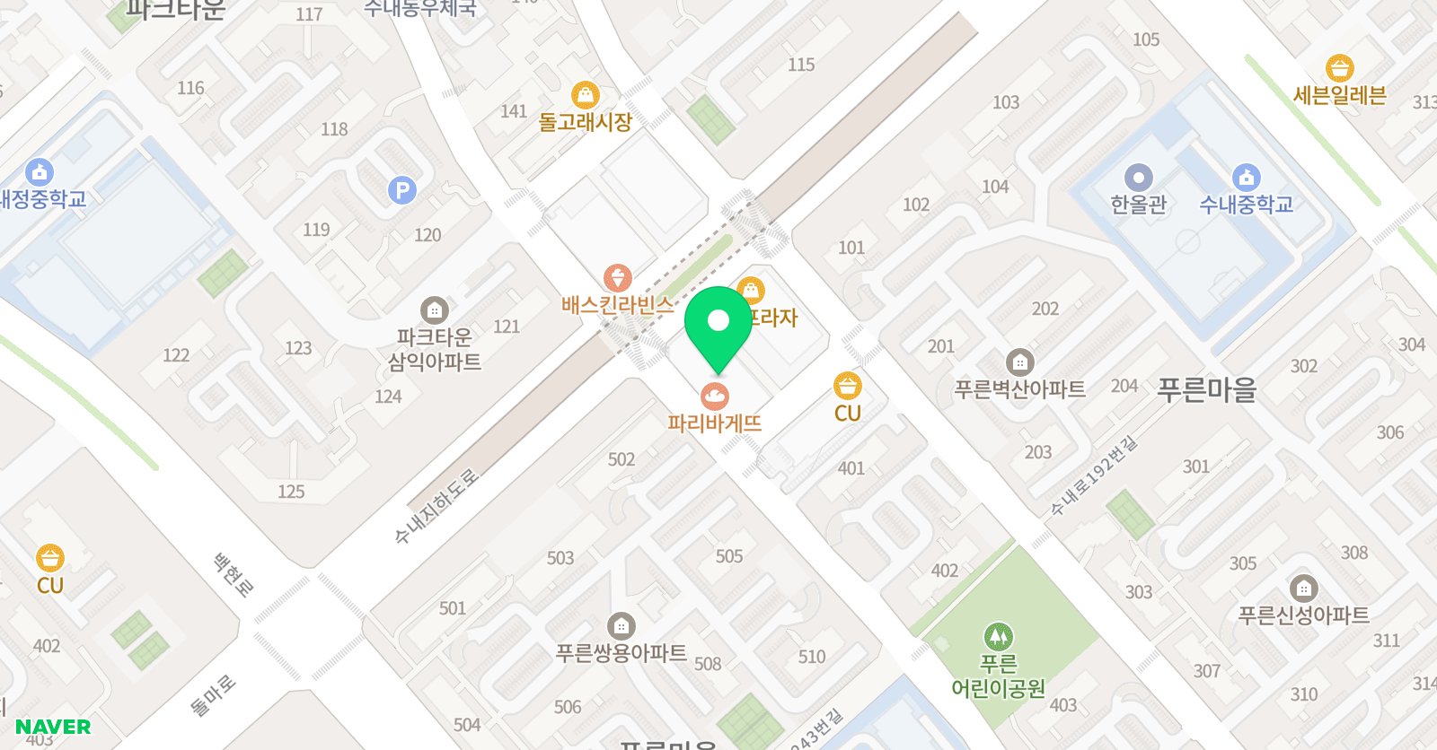 맑은숲 수학학원 위치