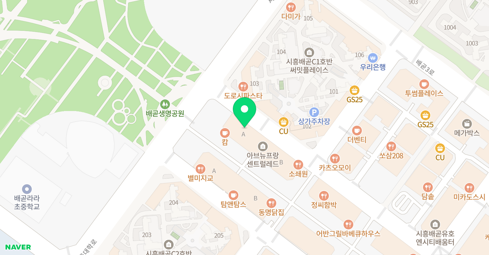 배곧 바름수학 위치