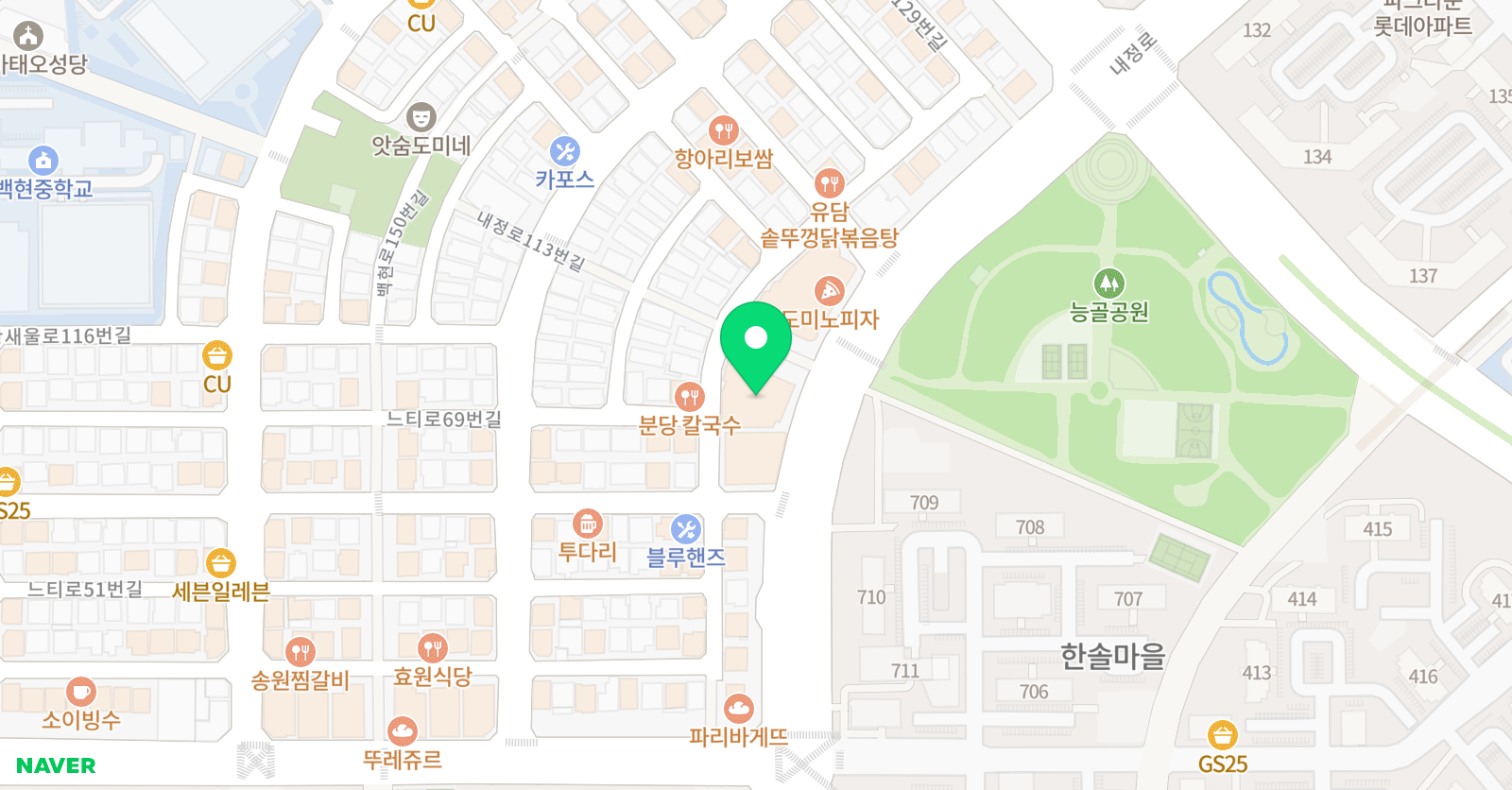 107 실용음악학원 정자점 위치