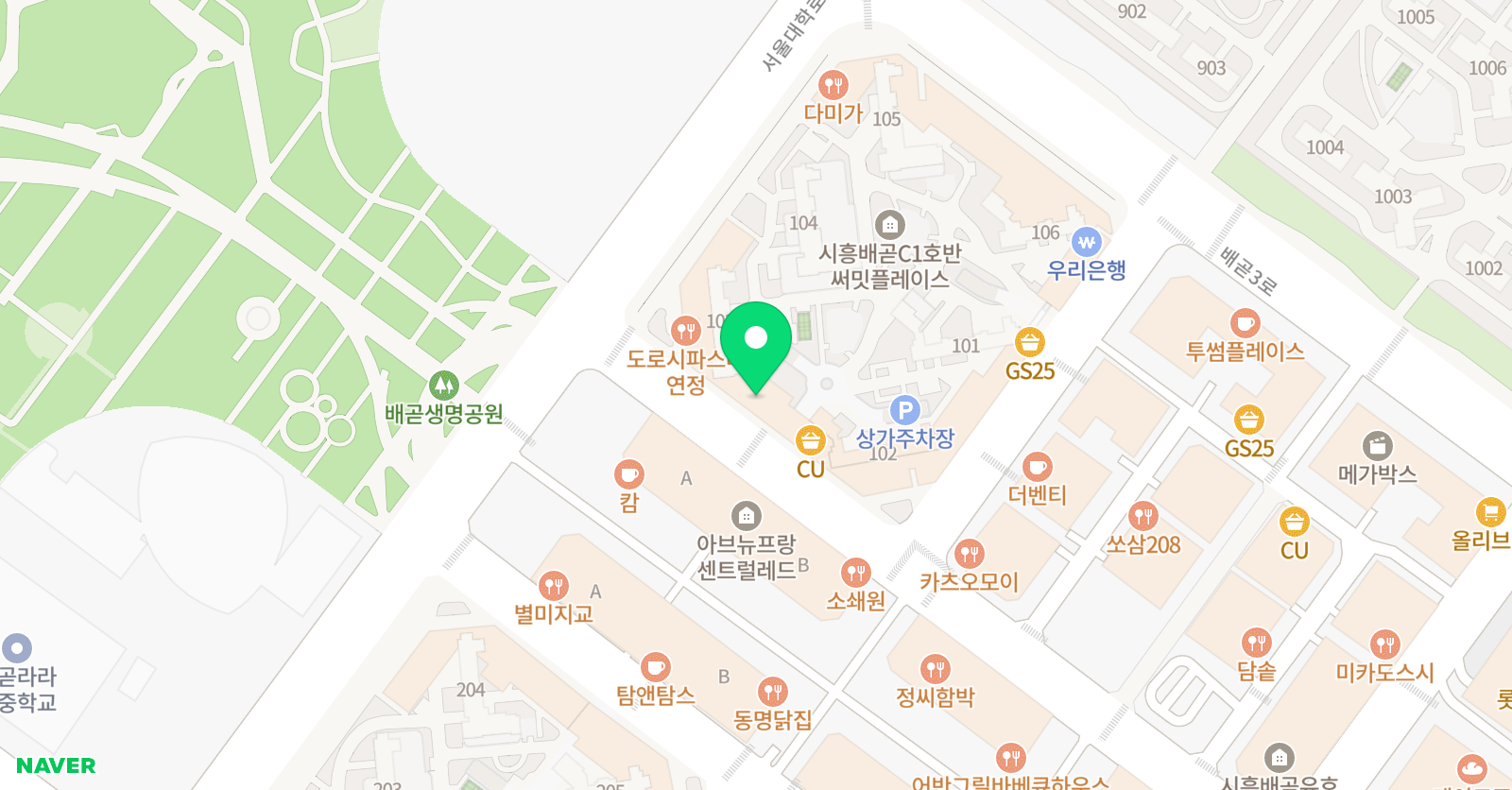 스마트해법 수학 시흥배곧호반써밋1차점 위치