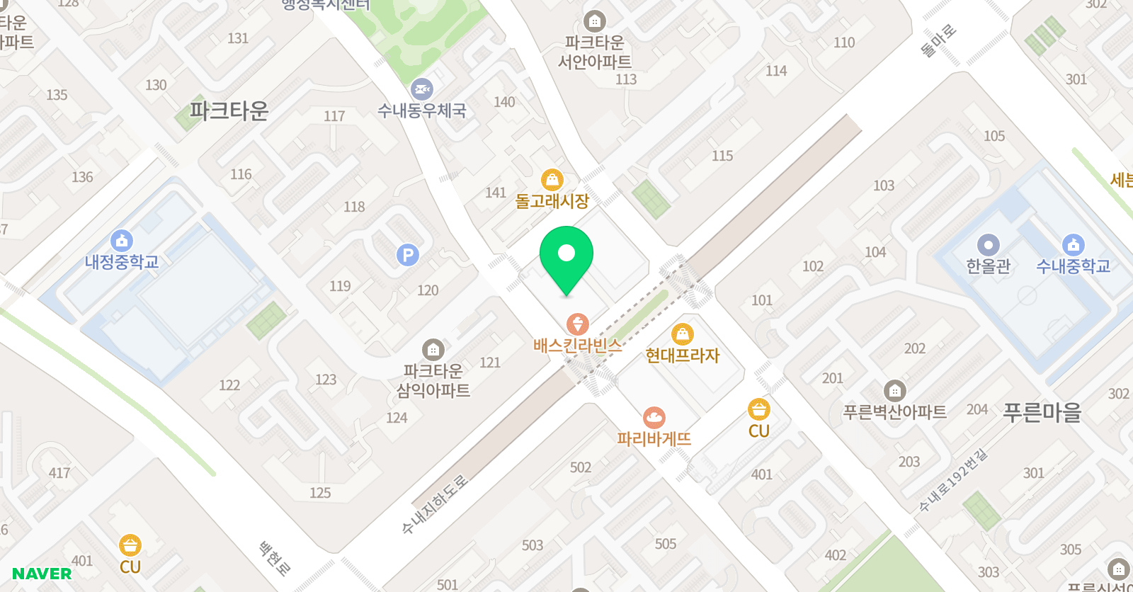 한우리 독서토론논술 분당파크타운독서교실 위치