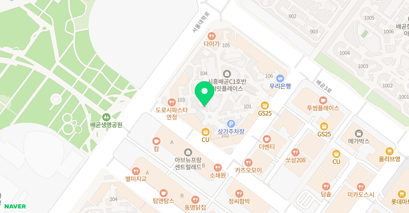 배곧 충효 태권도 위치