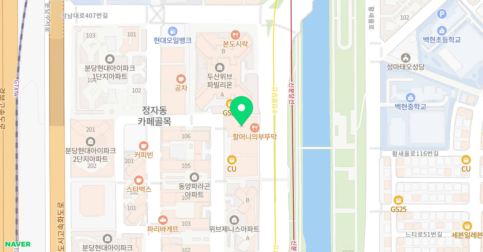 대치세이노 학원 분당정자점 위치