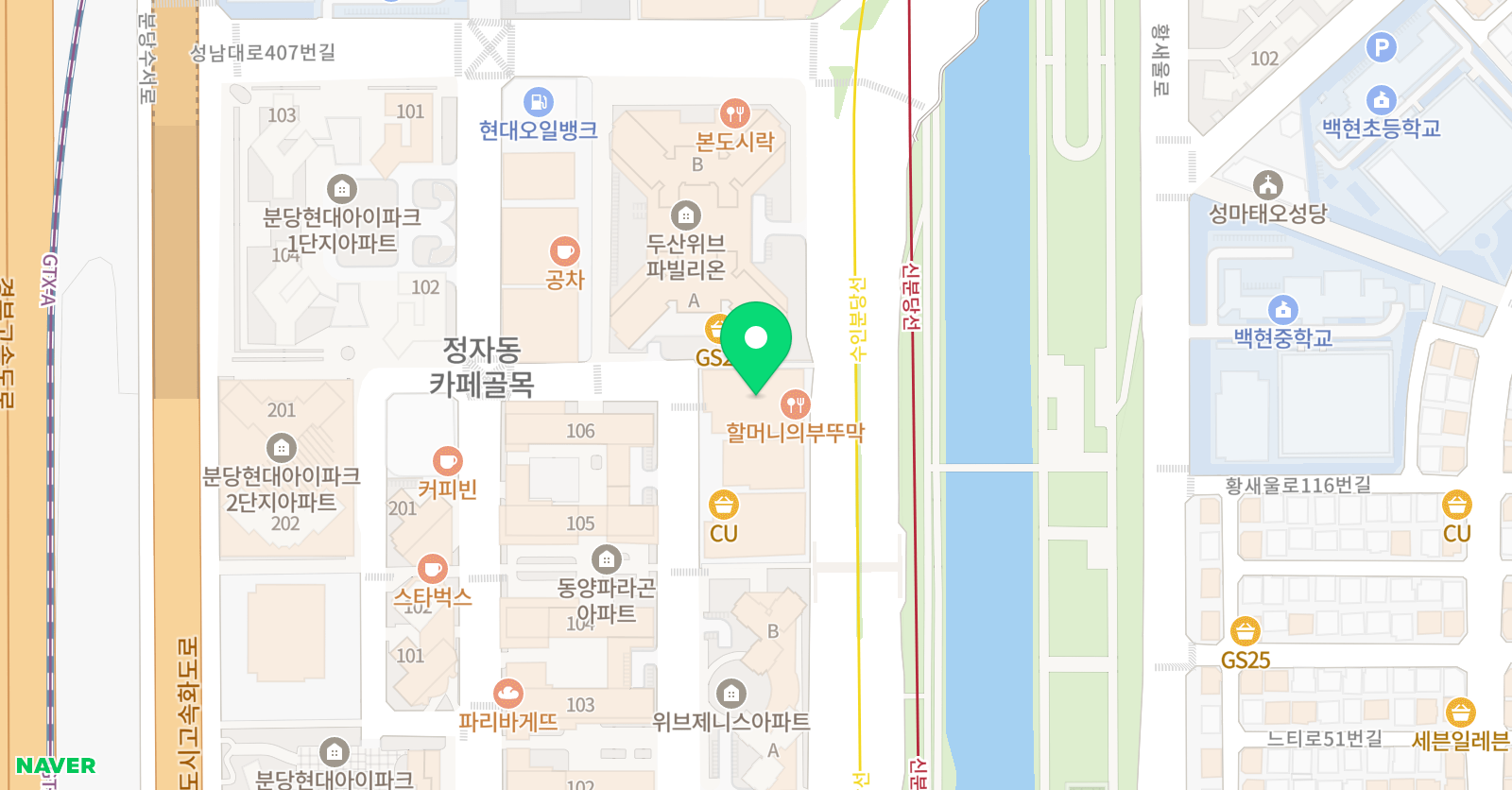 트윈클 어학원 분당 위치
