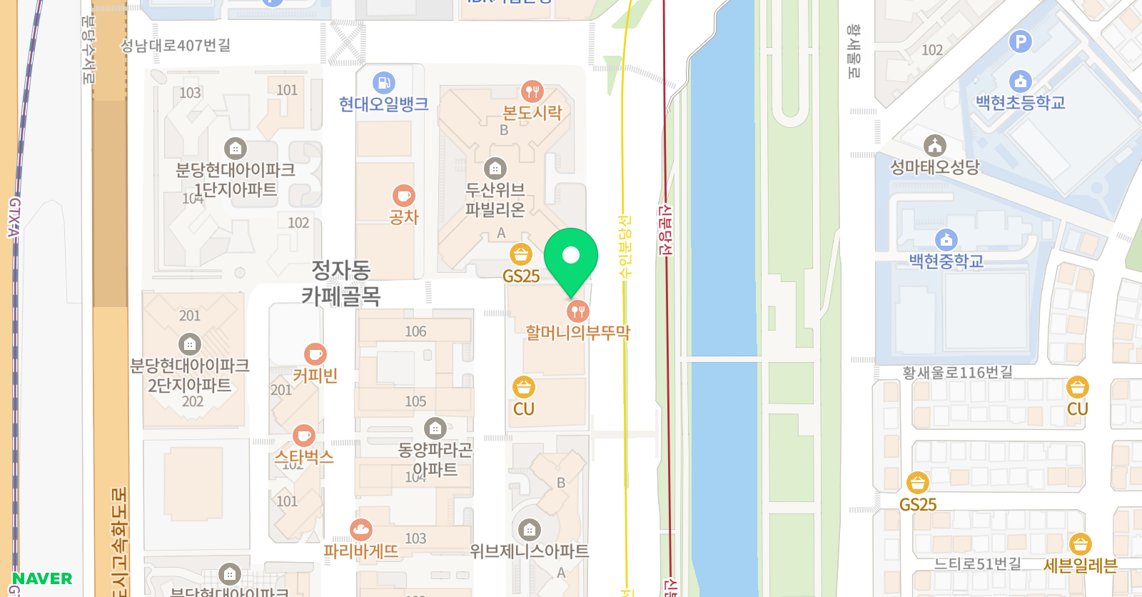 폴라나 어학원 정자브랜치 위치