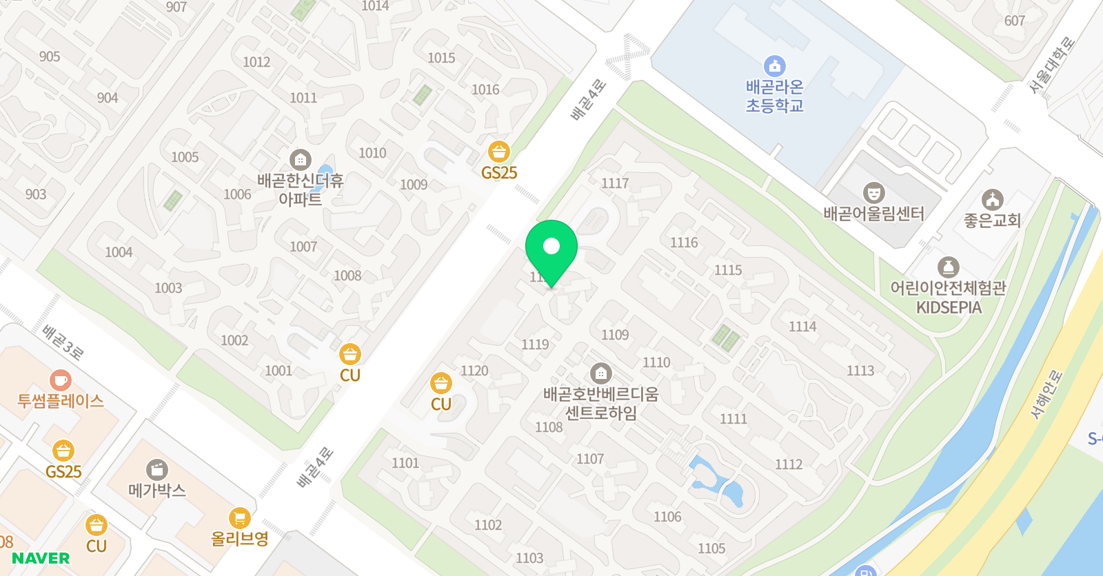 아소비 배곧호반센트로하임점 위치