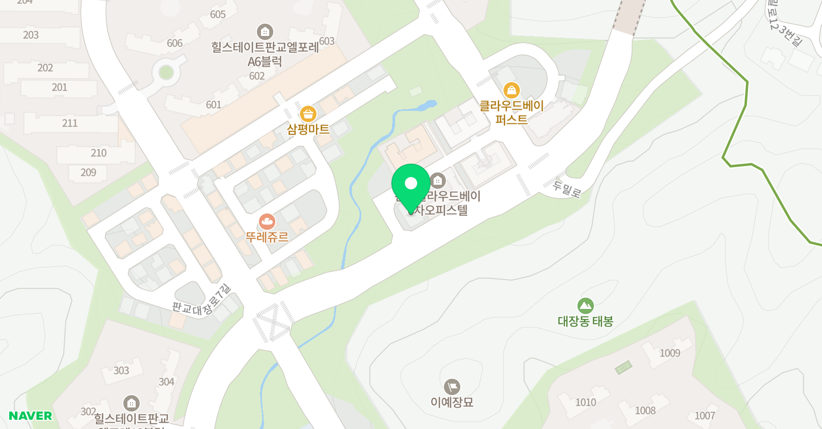 점프윙스 판교대장점 위치
