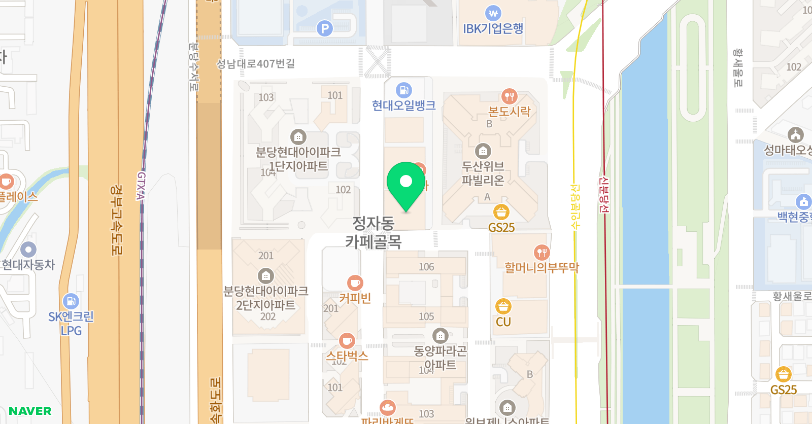 아카데미아어학원 분당 위치