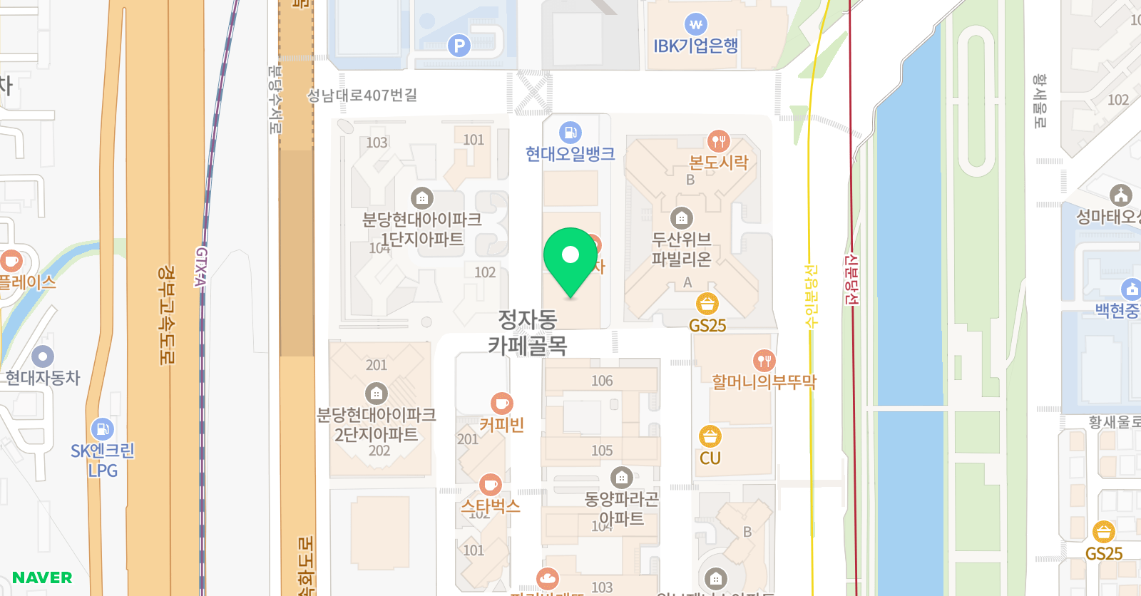 깨봉캠퍼스 분당 위치
