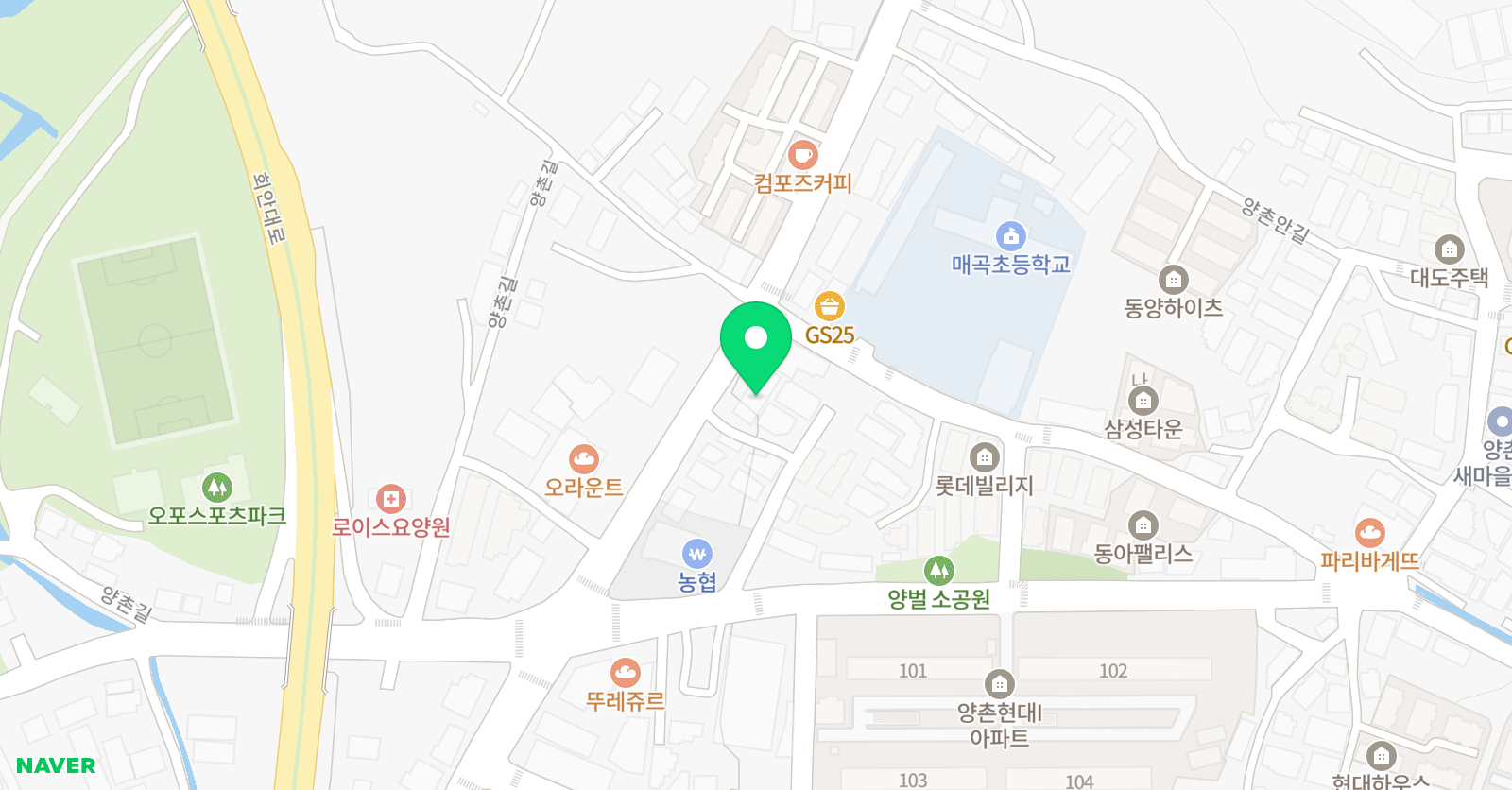 생각나무수학&영어학원 매곡점 위치