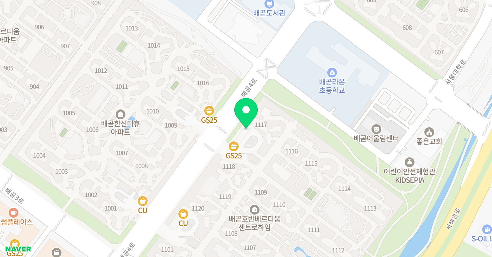 씽크앤아트 배곧호반3차점 위치