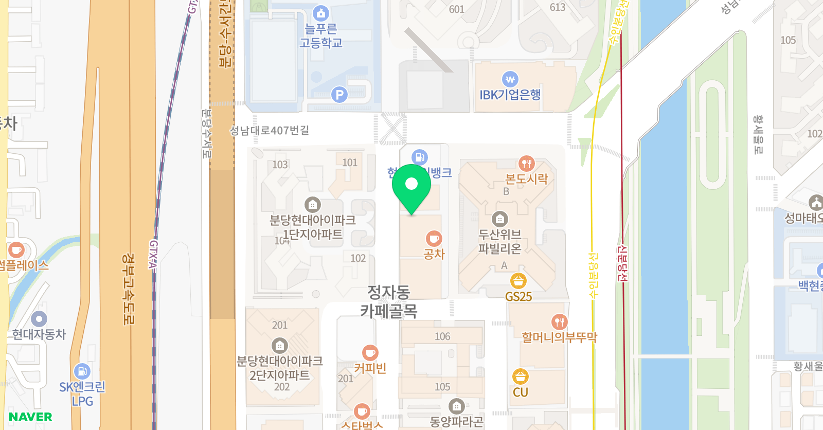 깊은생각 수학학원 분당 위치