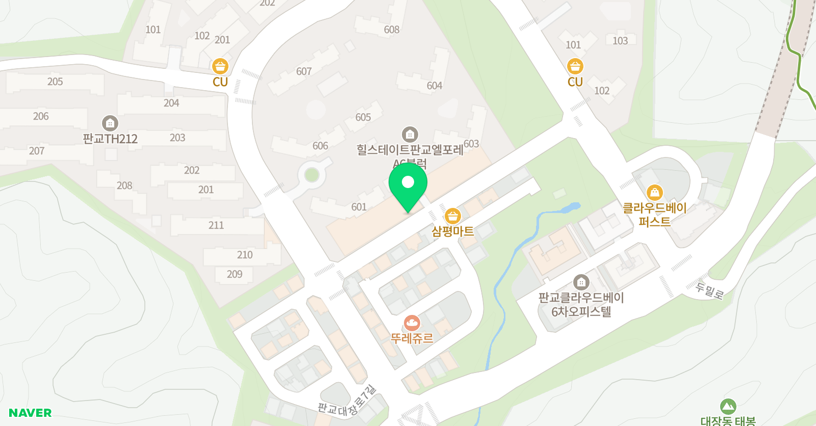 뮤엠 영어 판교대장점 위치