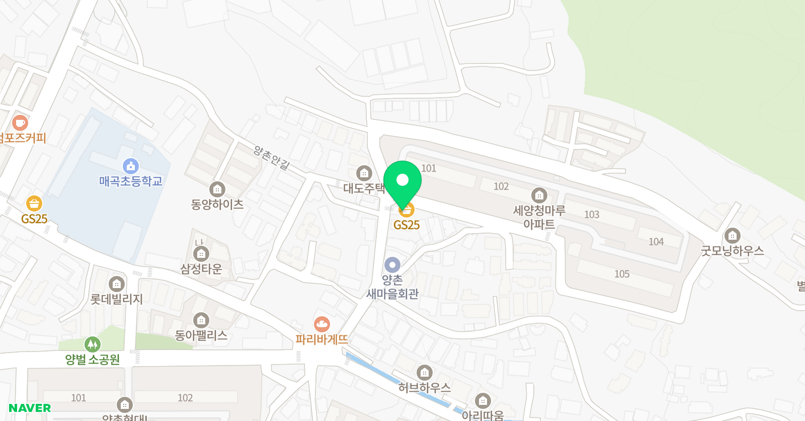 얀쌤 내신학원 위치