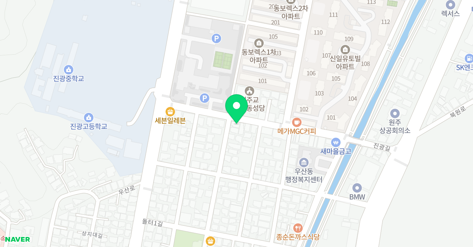 잉글리시아이 영어교습소 우산 위치