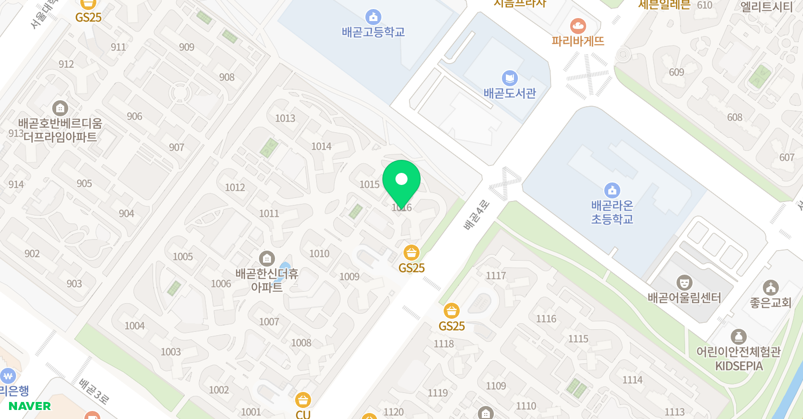 푸르넷 공부방 배곧한신더휴점 위치