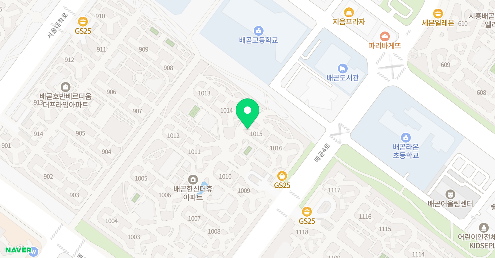 한신더휴 해법 공부방 위치