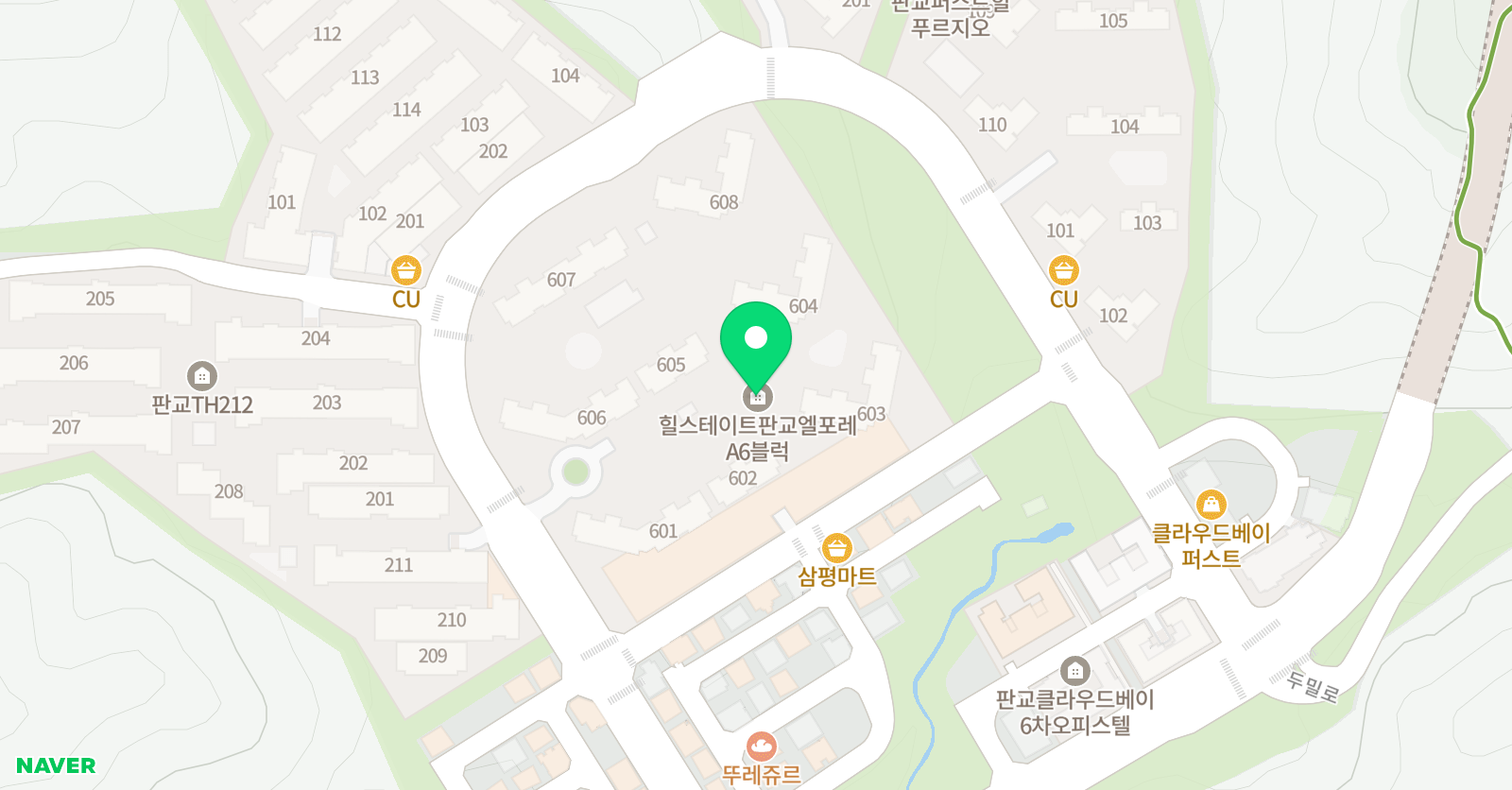 삼성영어셀레나 엘포레 대장학원 위치