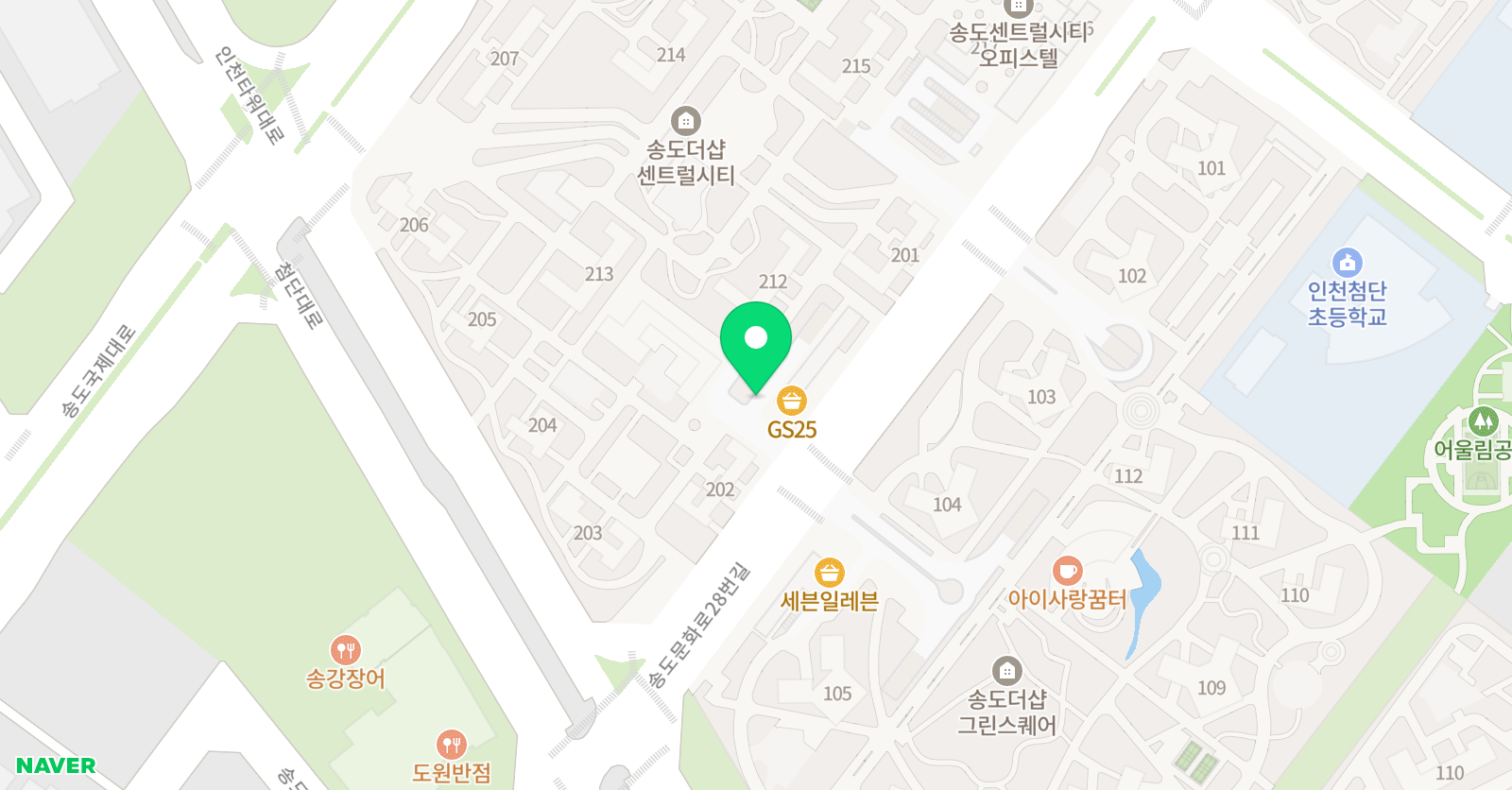 영렘브란트 송도센트럴시티클래스 위치