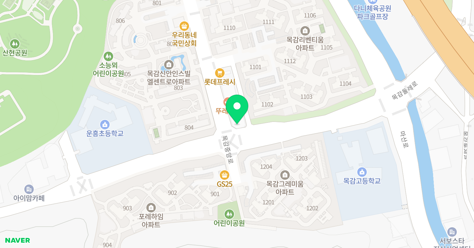 씨앤씨 미술학원 목감캠퍼스 위치