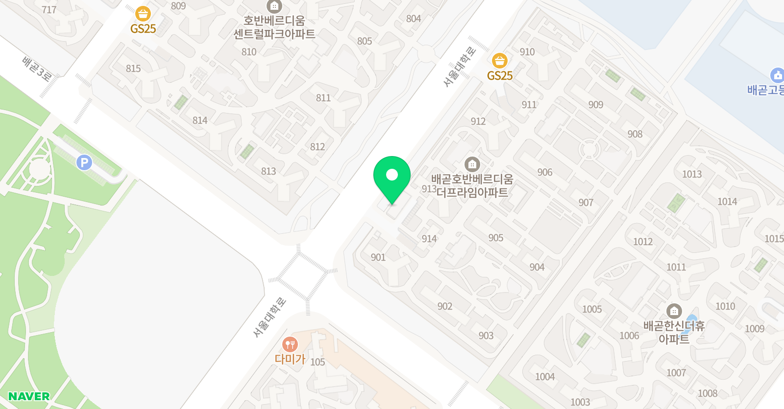 아소비 배곧 호반더프라임 점 위치