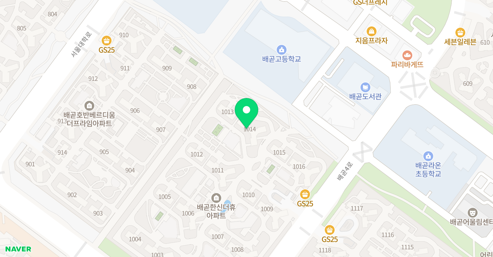 윤선생 우리집앞 영어교실 배곧 한신더휴캠퍼스 위치