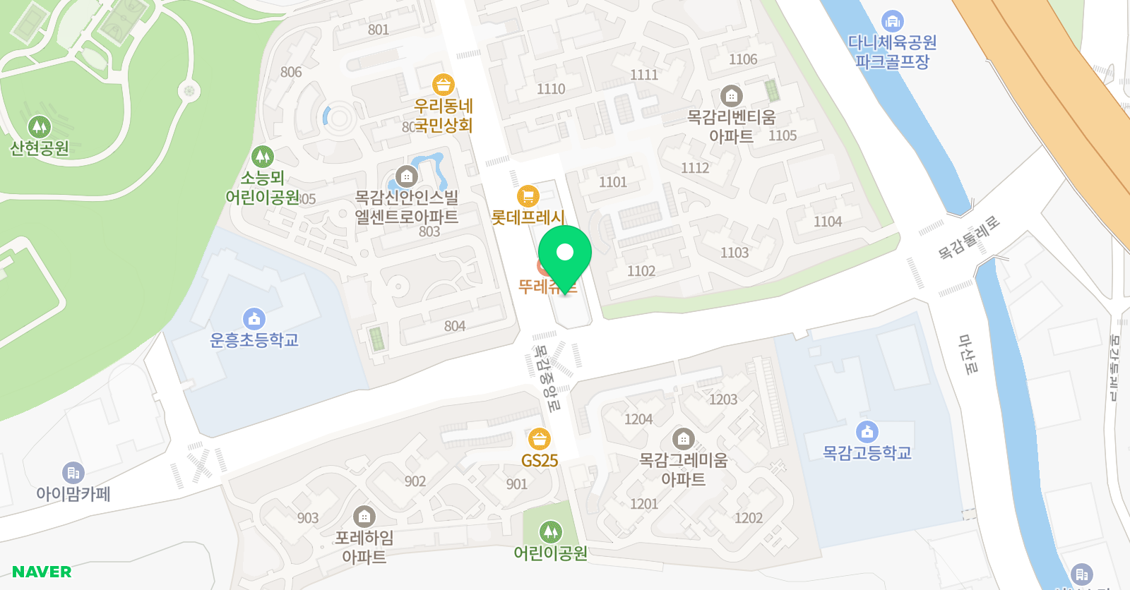 서브라임 영어학원 목감캠퍼스 위치