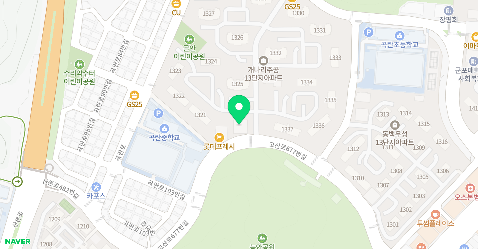 삼성 영어셀레나 곡란초교습소 위치