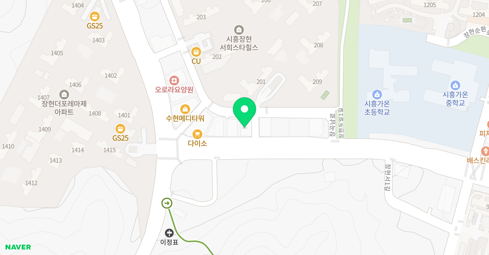 책나무 시흥장현점 위치