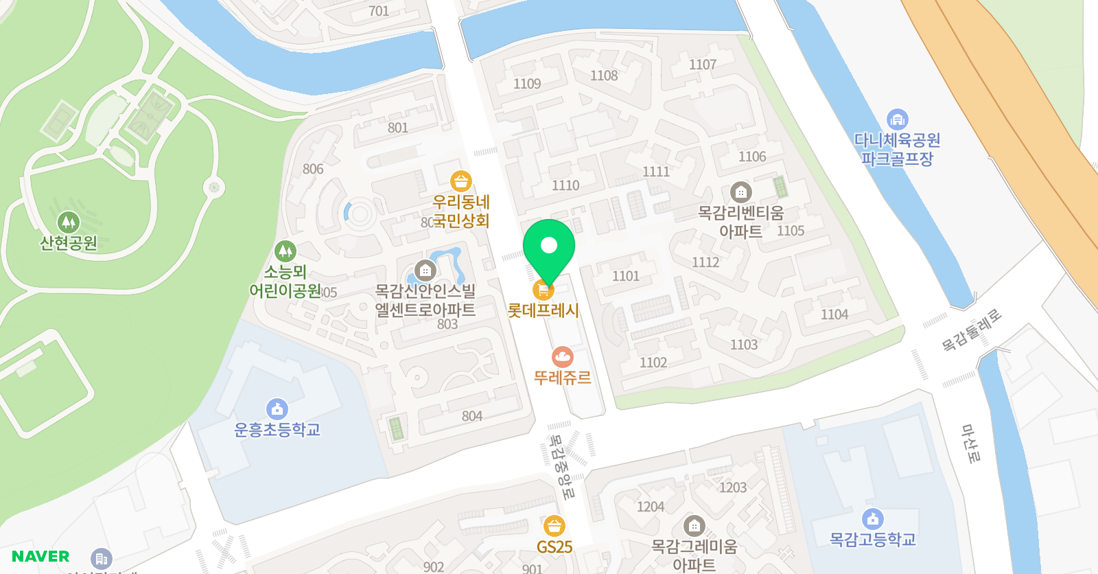 아트앤하트 미술학원 목감골든프라자 위치