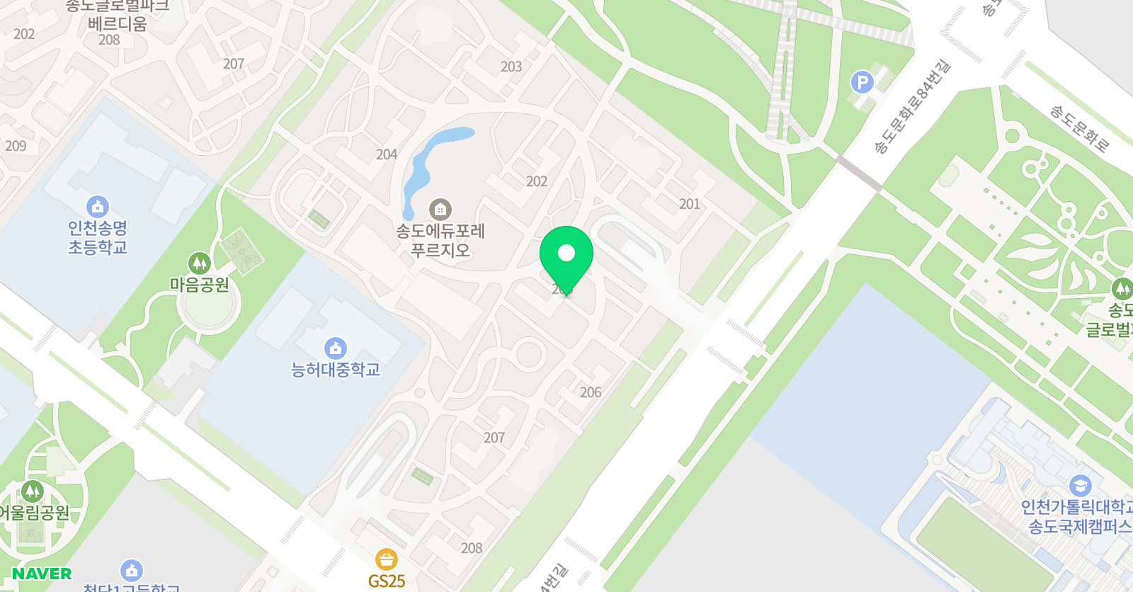 뮤엠영어 송도에듀포레NEST 위치