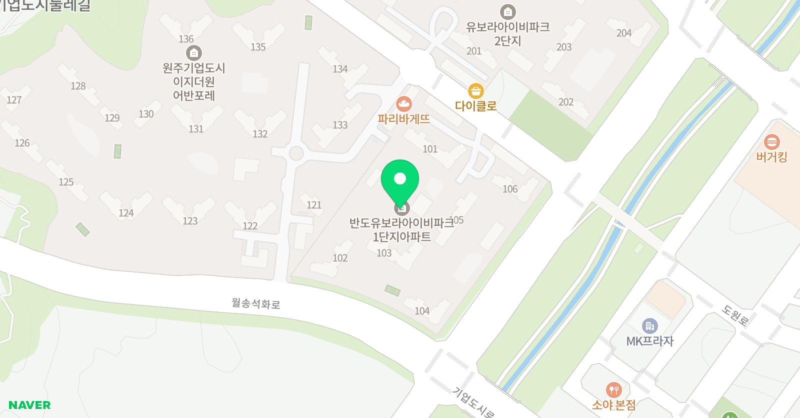 아트앤하트 미술학원 원주가곡아이비파크 교육원 위치