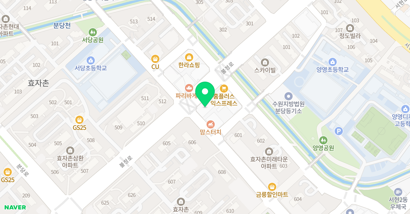 빨간펜 수학의달인 분당서현점 위치
