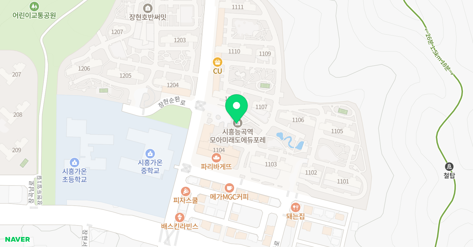 엠베스트SE 공부학원 시흥장현점 위치