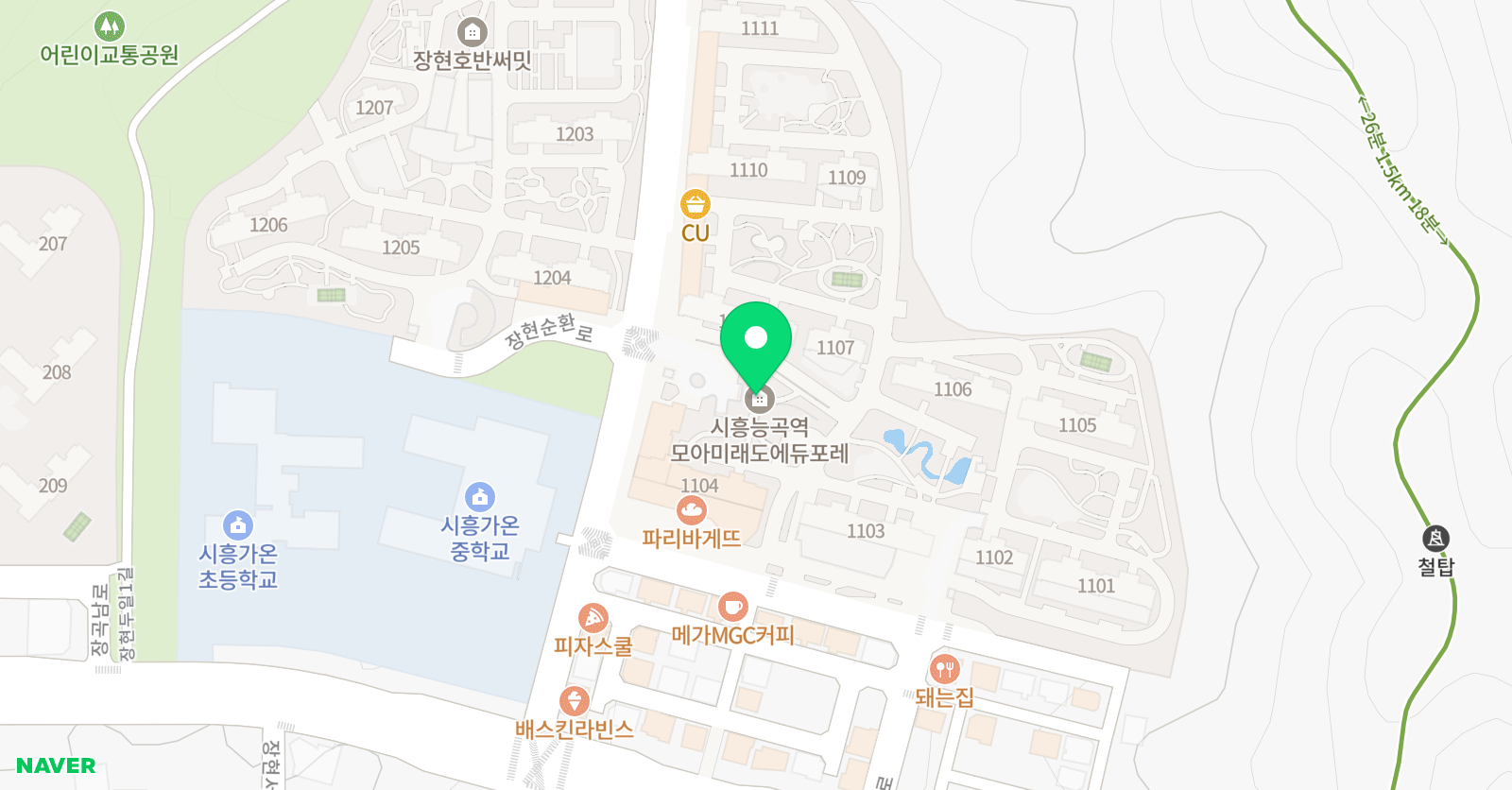 리드인 독서논술학원 시흥장현모아미래도점 위치