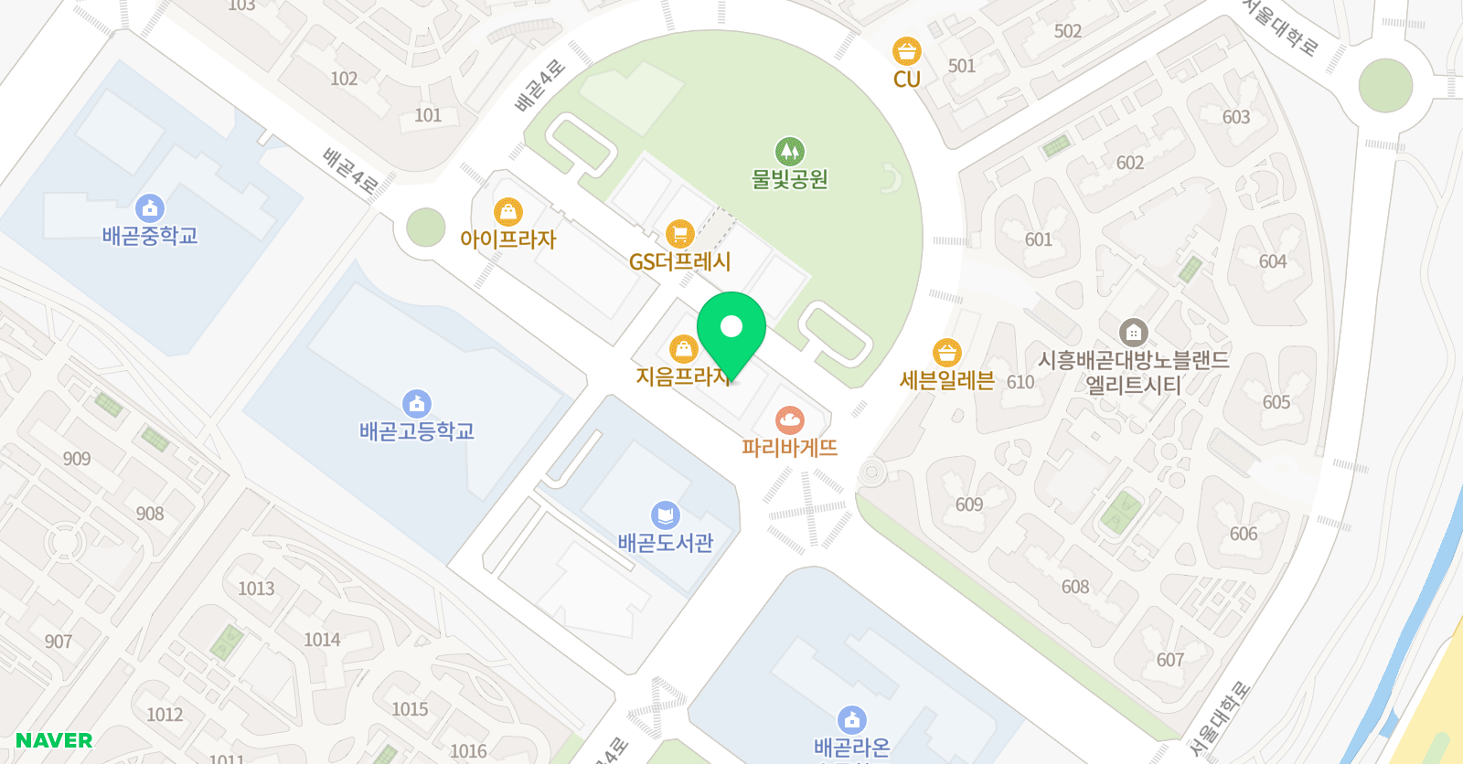 그린아트스콜레 미술학원 시흥배곧점 위치