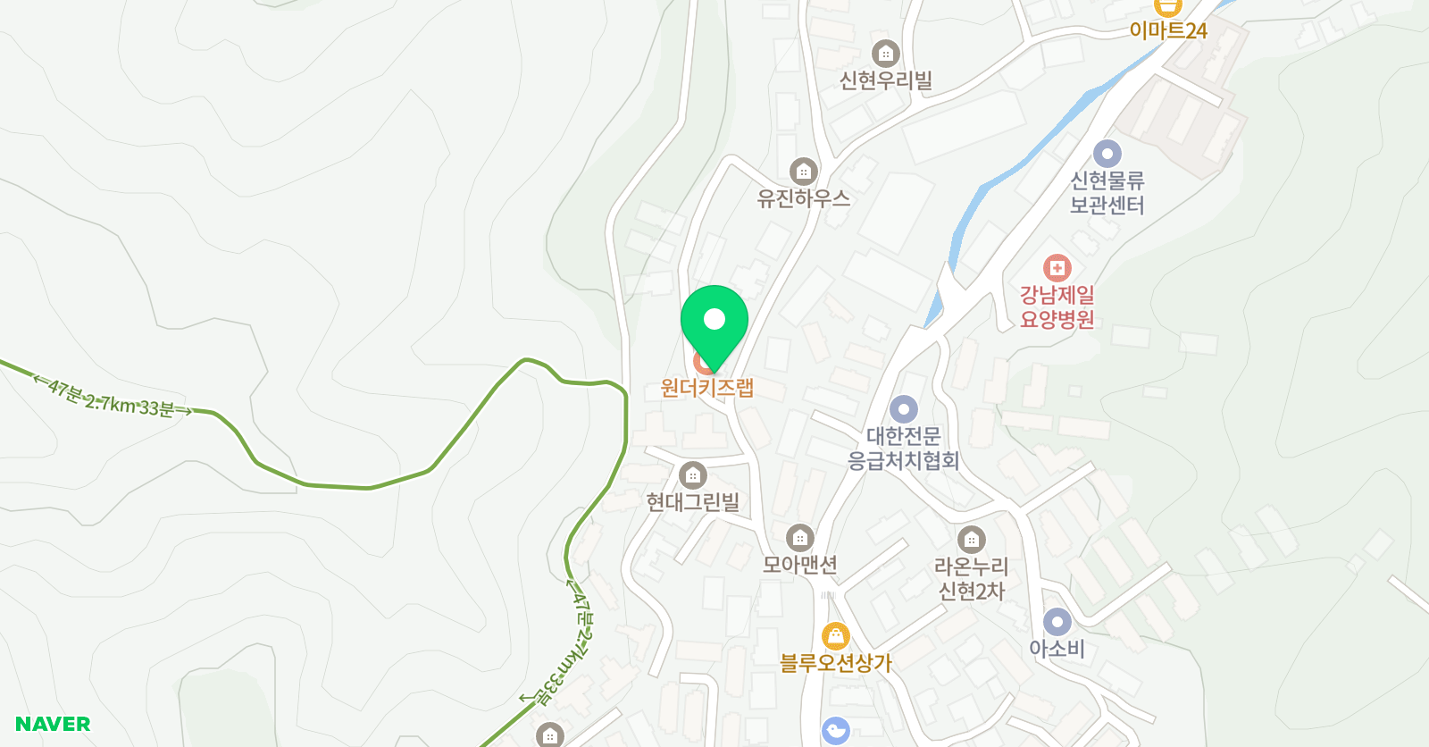 원더랩 어학원 미래엔 수학학원 위치