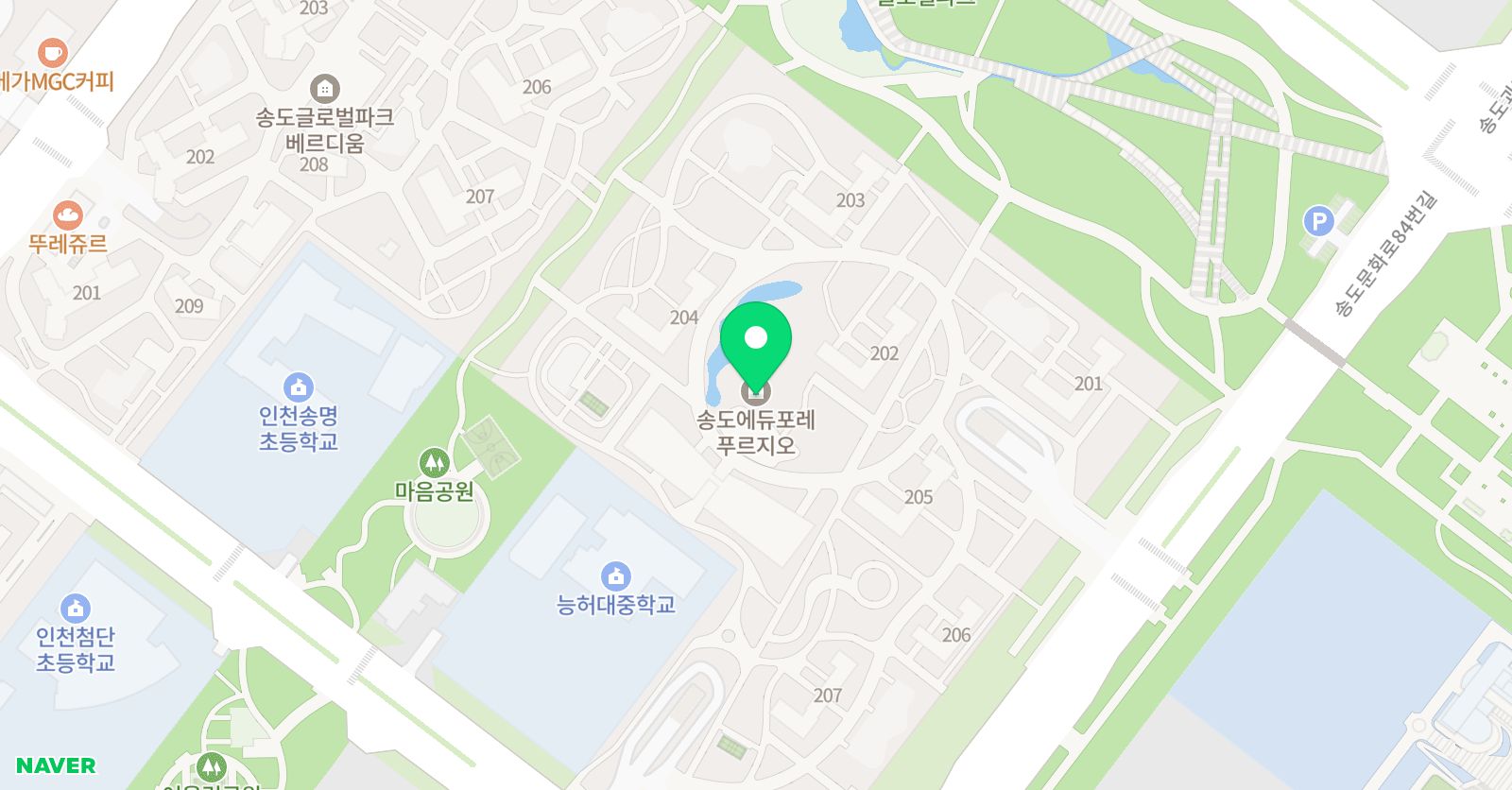 송도베이징탑 중국어 3공구5공구 위치