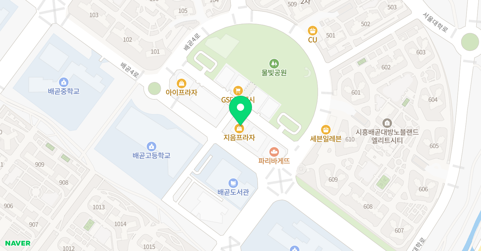 배곧라온 영재학원 위치