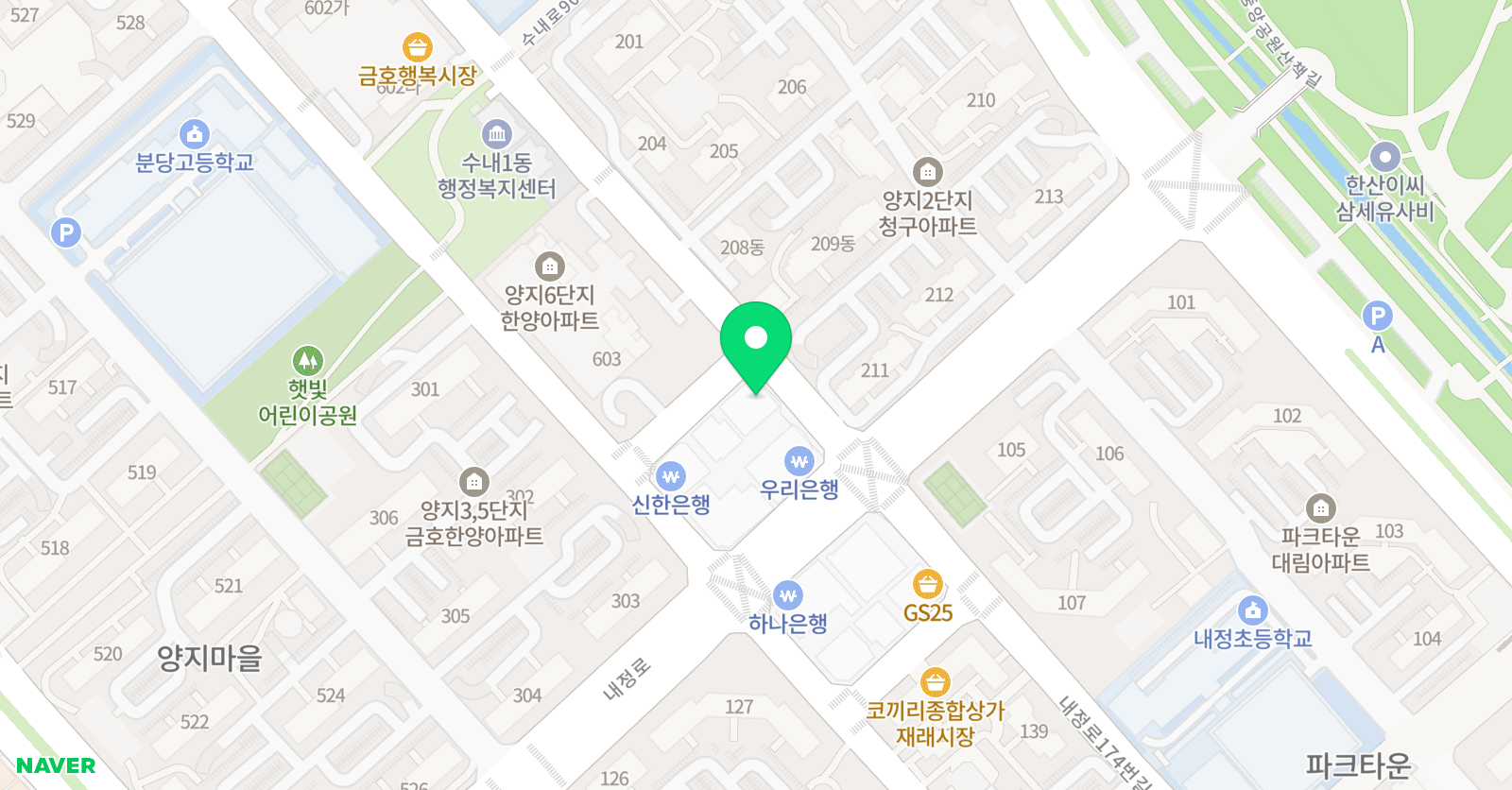 뮤엠영어 수내티파니점 위치