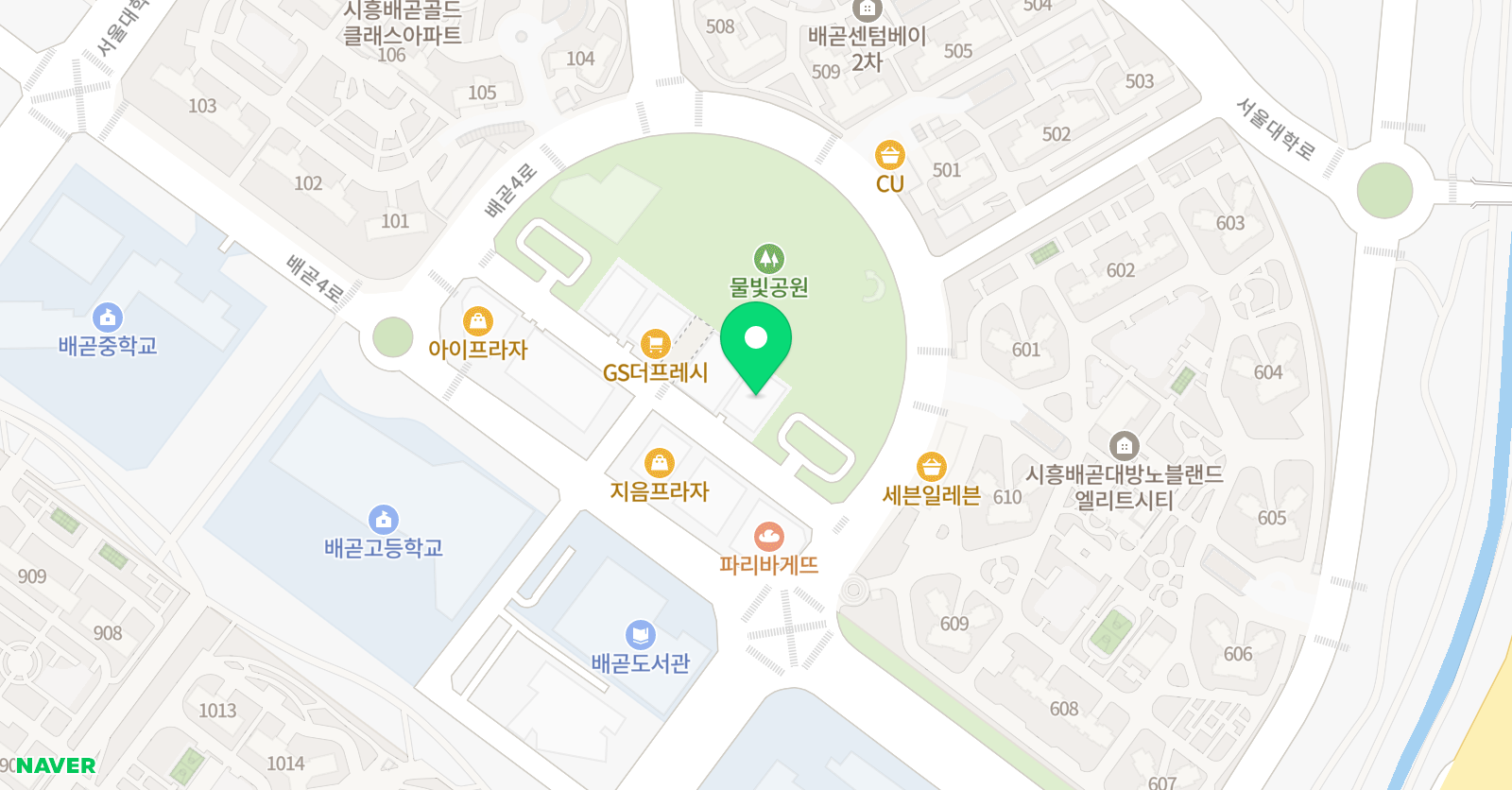 배곳 상상수학학원 위치