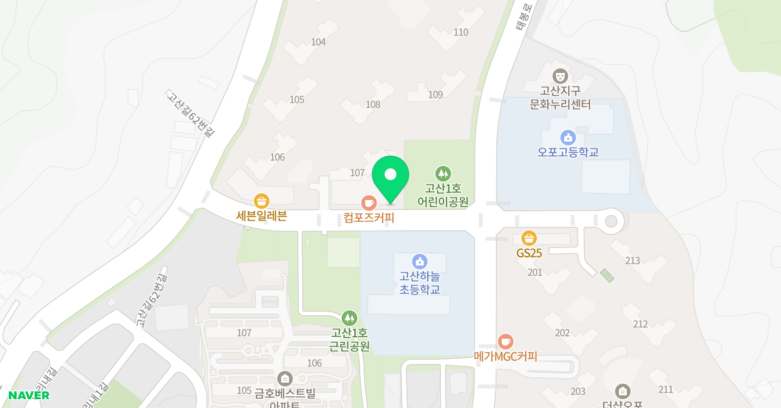 K타이거즈 태전 태권도장 2관 위치