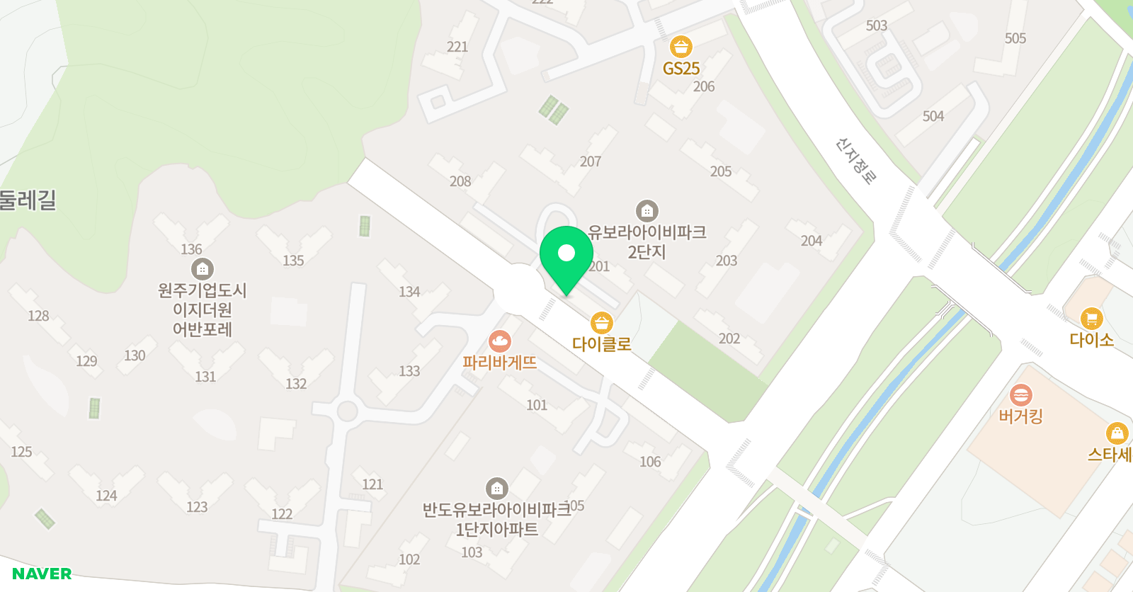 NE능률주니어랩 원주기업도시1교실 위치