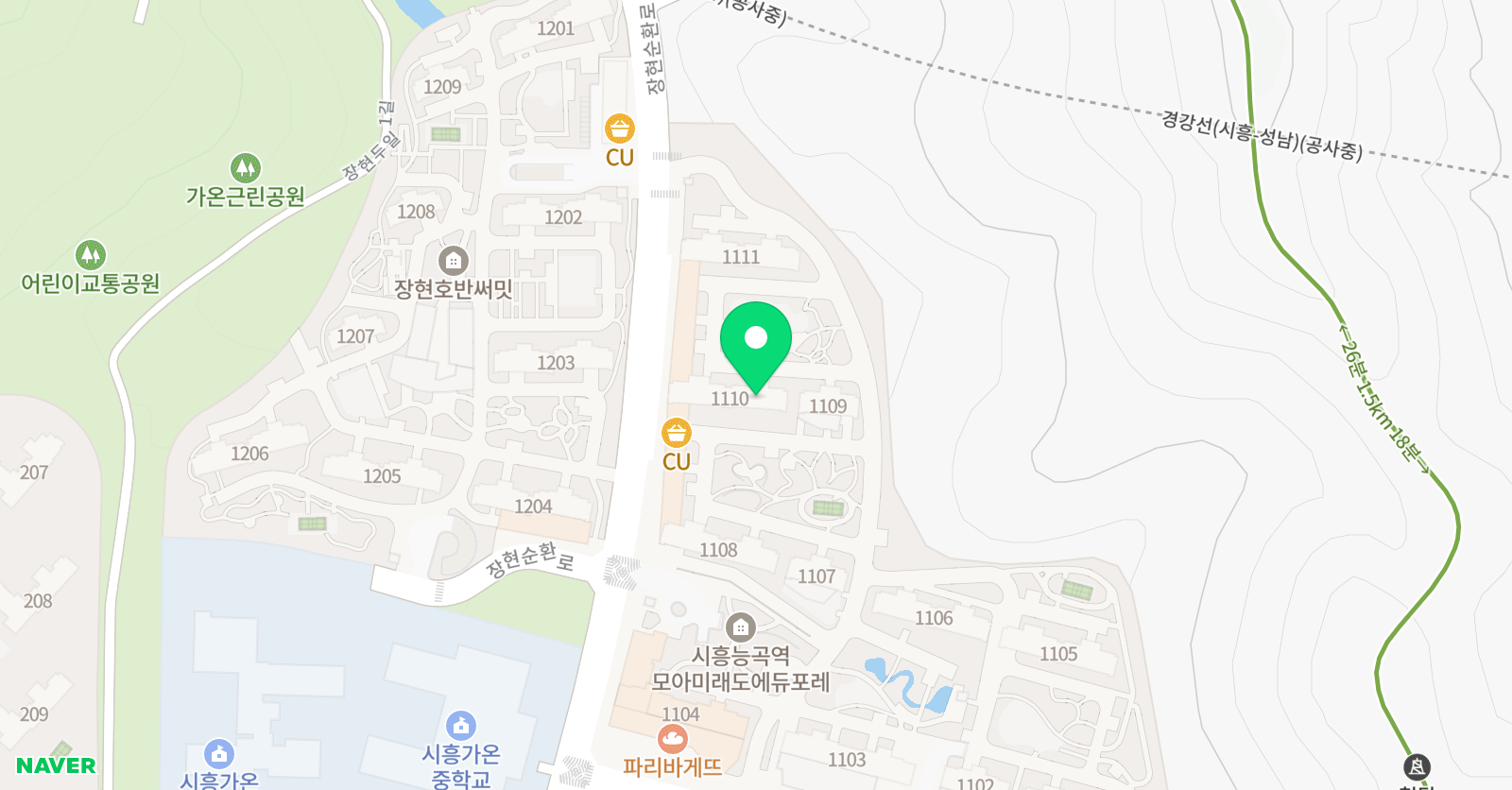 플레이팩토 요리수연산 시흥장현점 위치