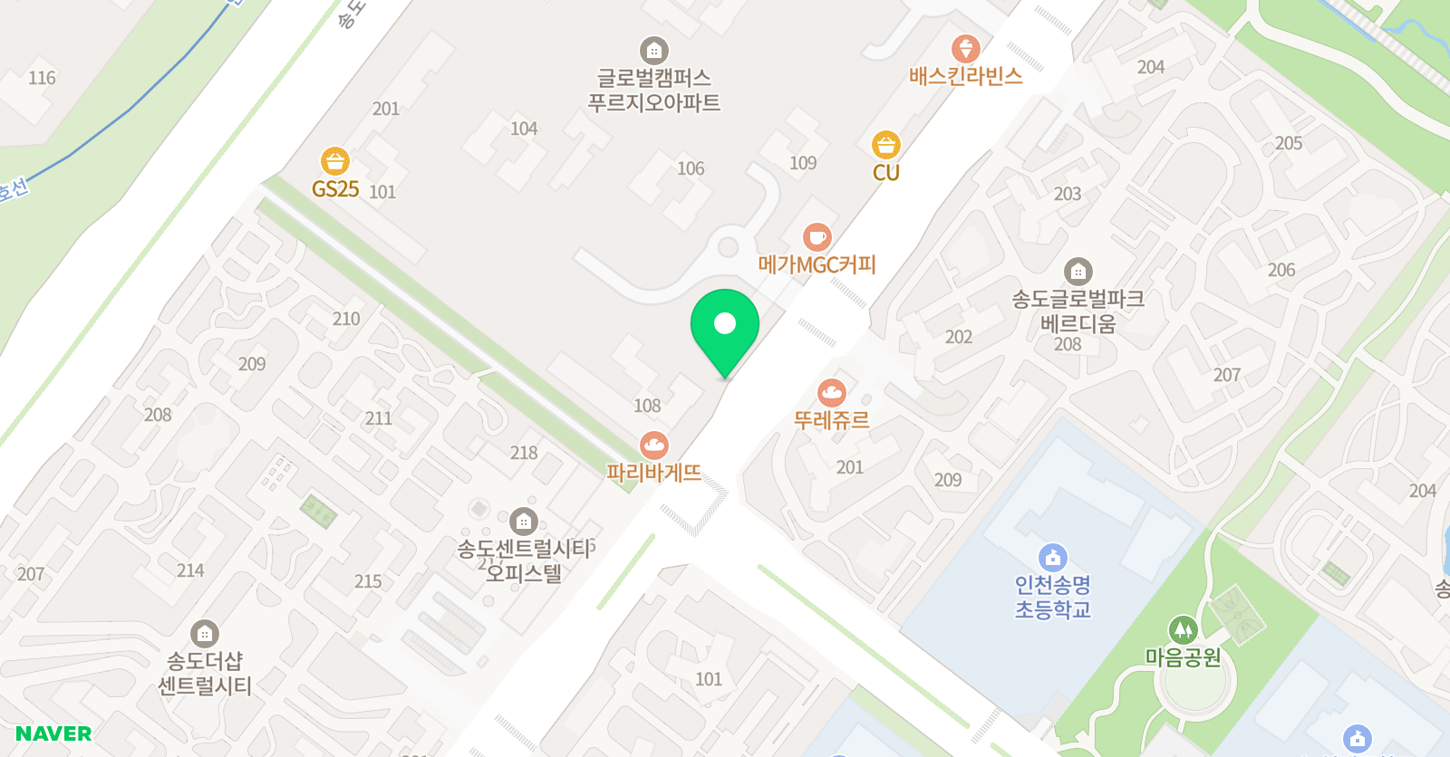 능률주니어랩 인천송도2교실 위치