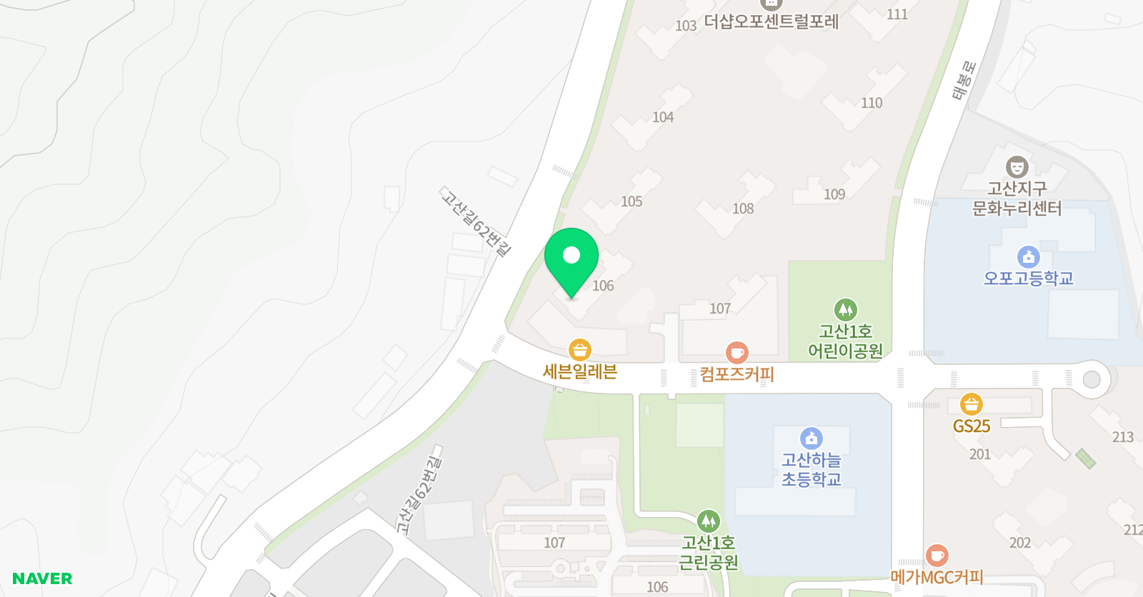 기탄사고력교실 오포더샵 센트럴포레점 위치