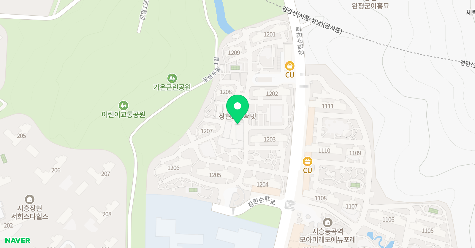 아소비 시흥장현호반써밋 점 위치